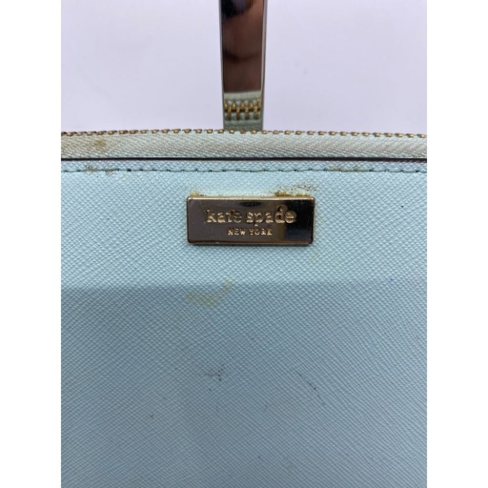 Kate Spade Women's Aqua Blue Zipper Wallet - Picture 3 of 8